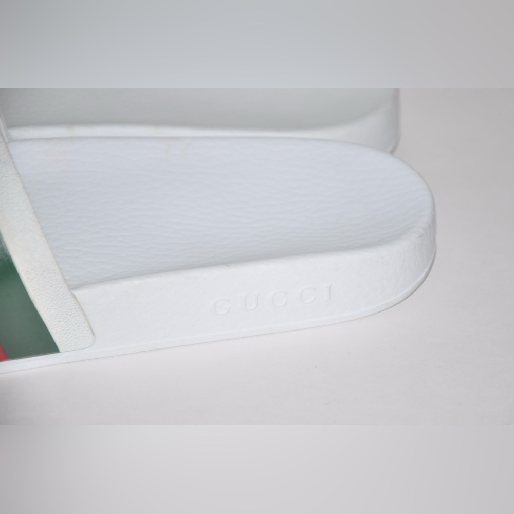 Authentic Gucci White Pool Slides Slip On Sandals Men's US Size 9 MSRP $495 - Picture 5 of 9